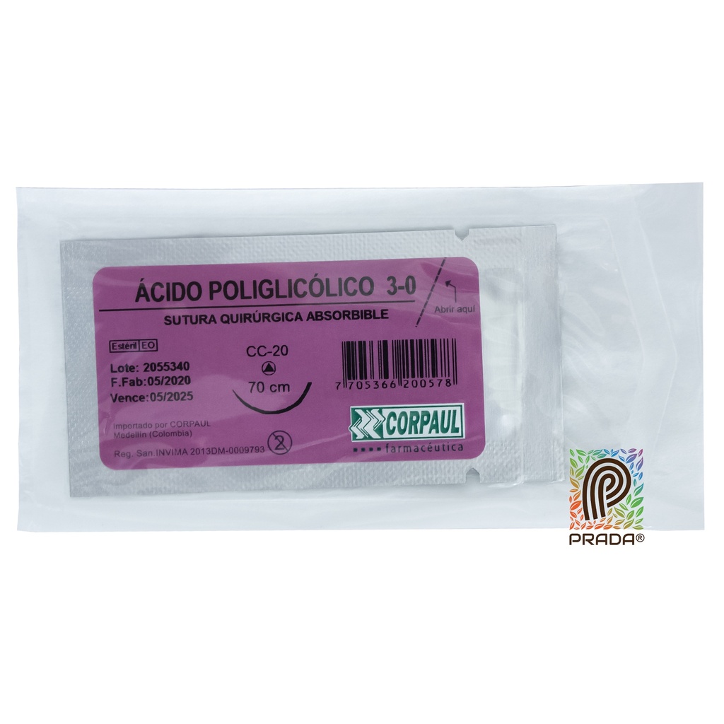 ACIDO POLIGLICOLICO 3-0 X 70 CM