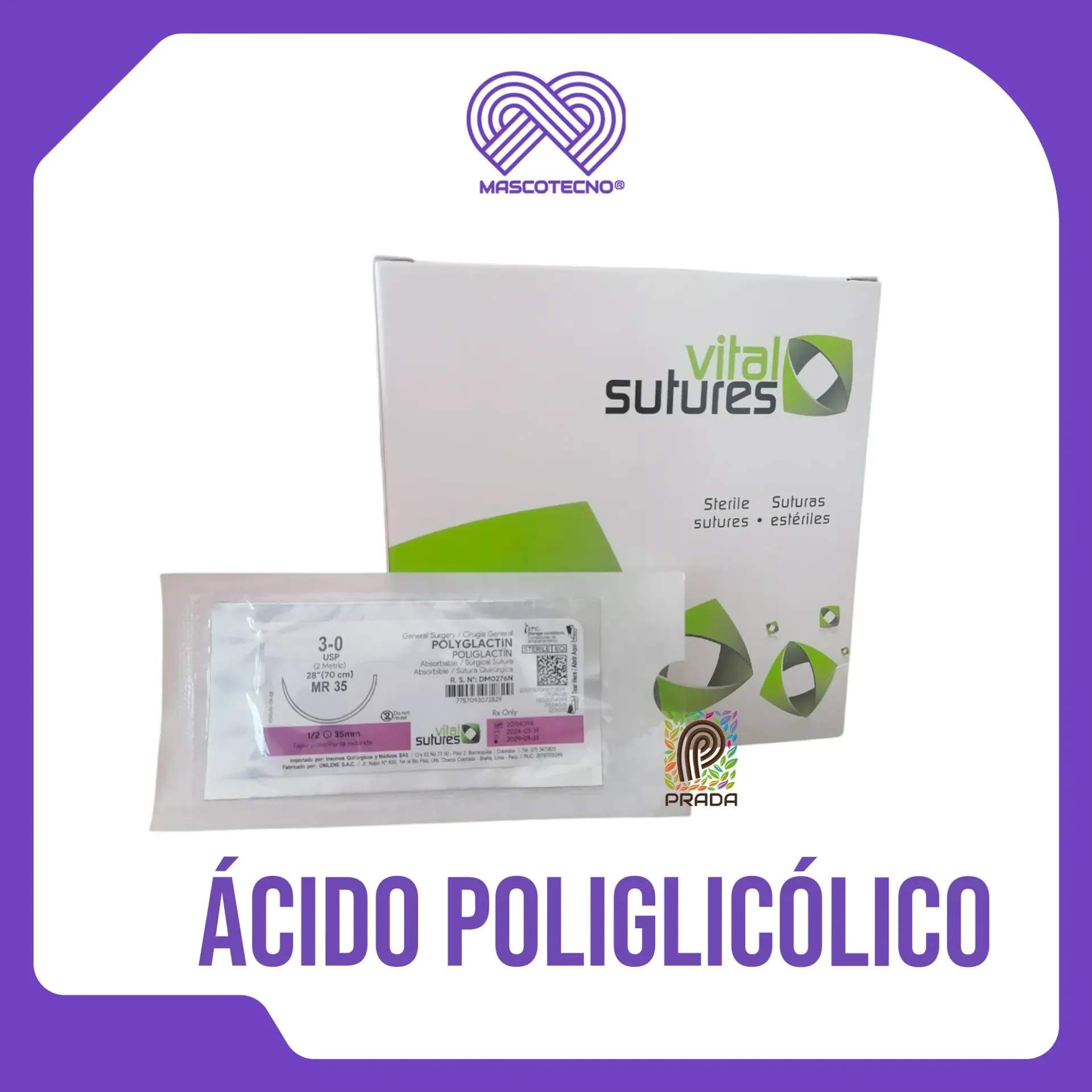[7-0107-0086] ACIDO POLIGLICOLICO 3-0 X 70 CM