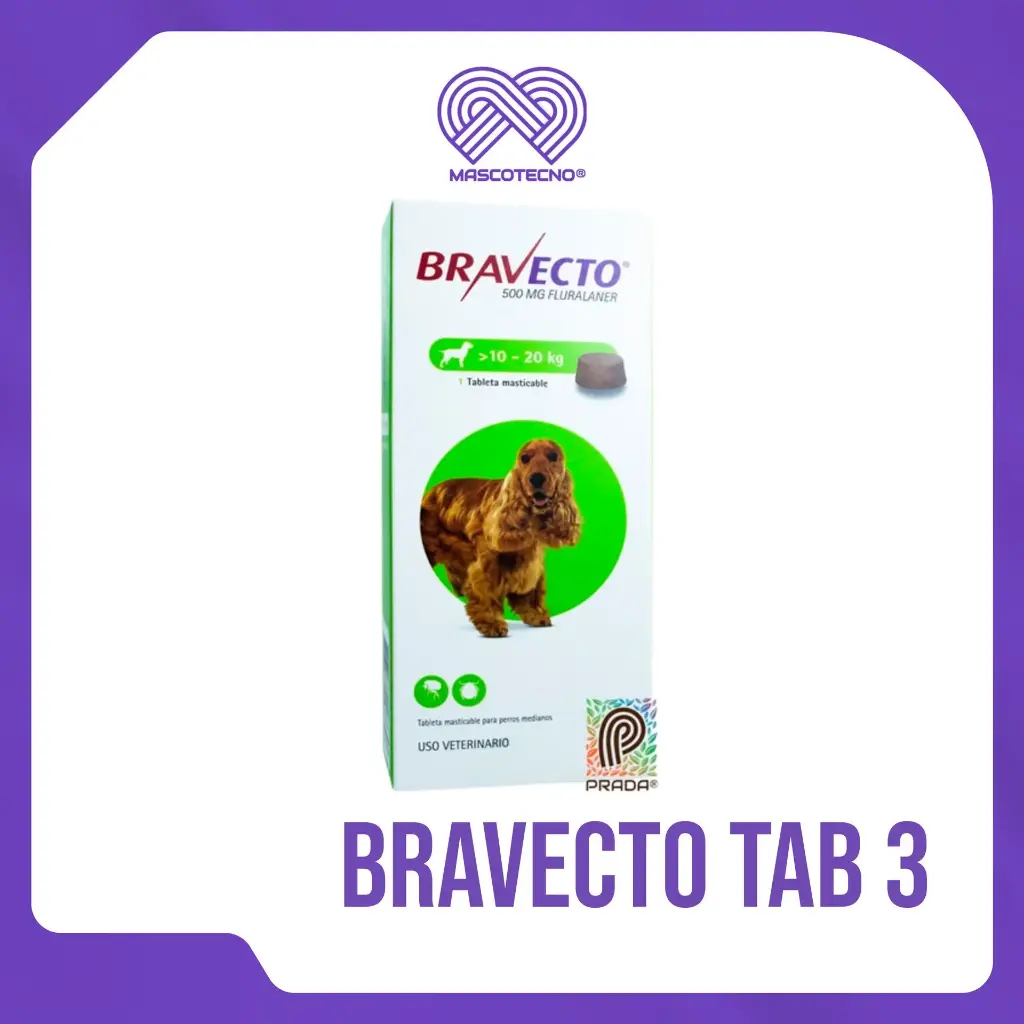 [7-0306-0230] BRAVECTO TAB 12 SEMANAS (10-20 KG) (VERDE)