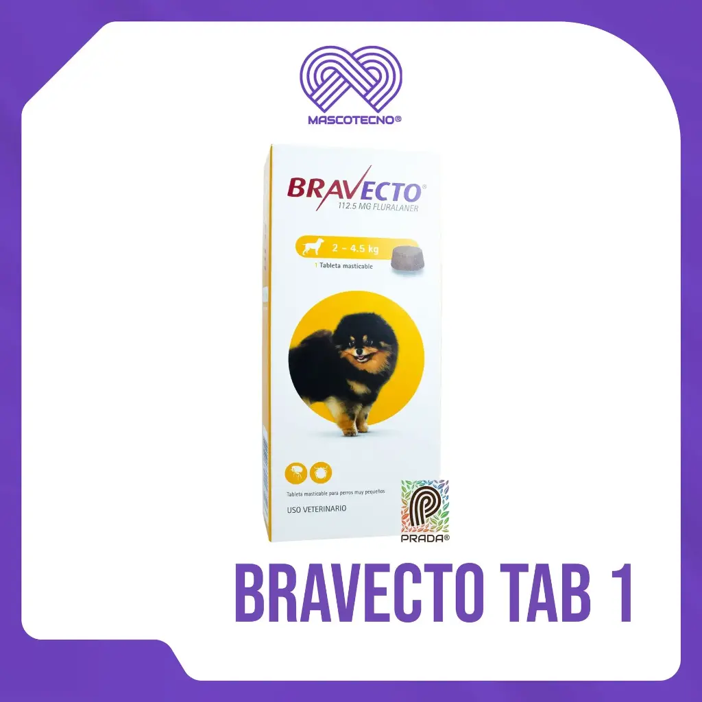 [7-0306-0231] BRAVECTO TAB 12 SEMANAS (2-4.5 KG) (AMARILLO)
