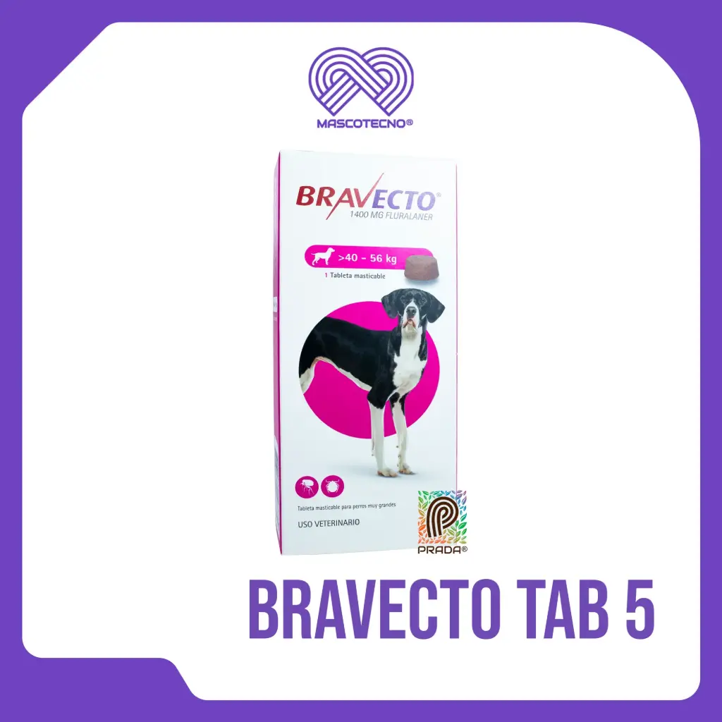 [7-0306-0234] BRAVECTO TAB 5 (40-56 KG) (FUCSIA)