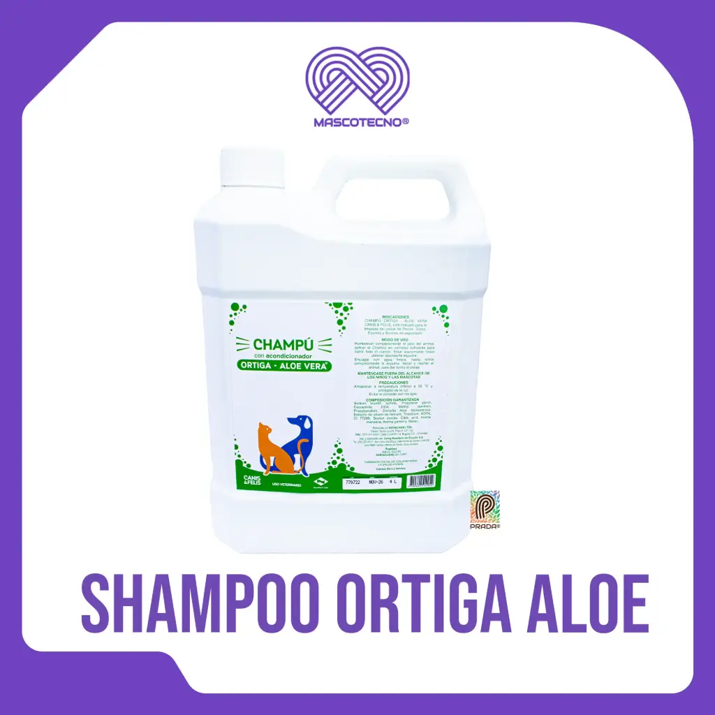 SHAMPOO  CANIS Y FELIS (ORTIGA - ALOE VERA) X 4 LT
