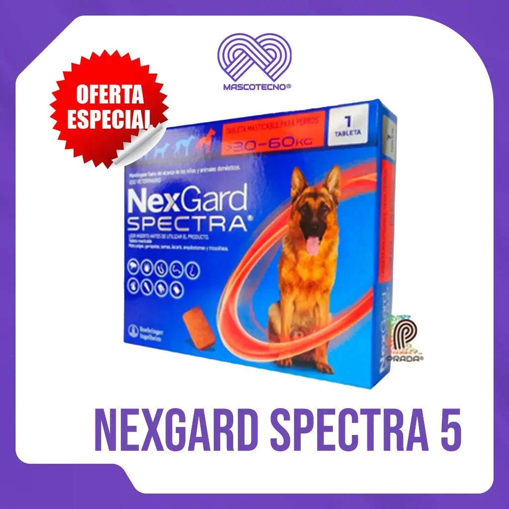 NEXGARD SPECTRA 5 (30- 60 KG) (ROJO)