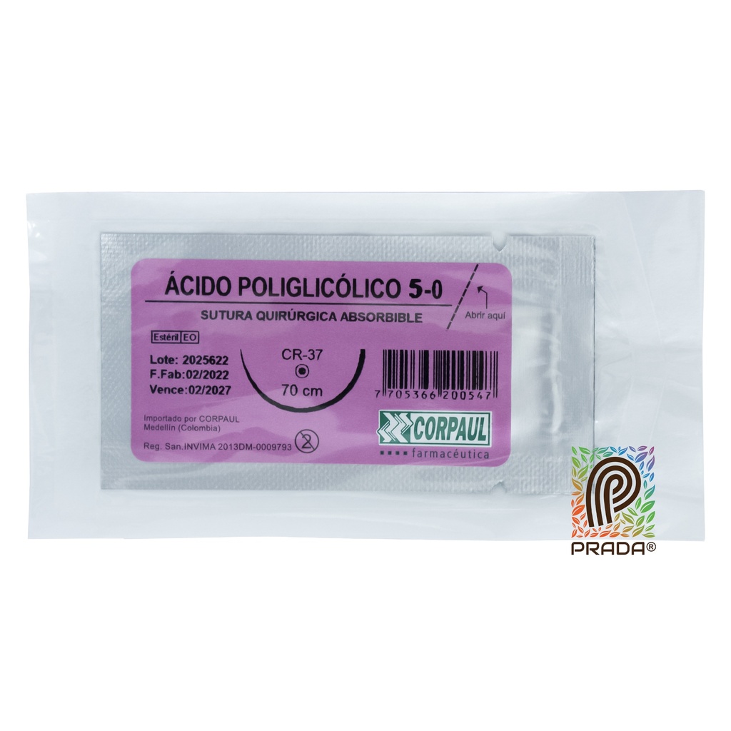 ACIDO POLIGLICÓLICO 5-0 CR 17 70 CM