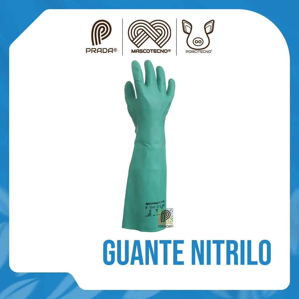 GUANTE NITRILO SOLVEX -ANSELL 18" REF: 37185  TALLA 10   (LARGOS)