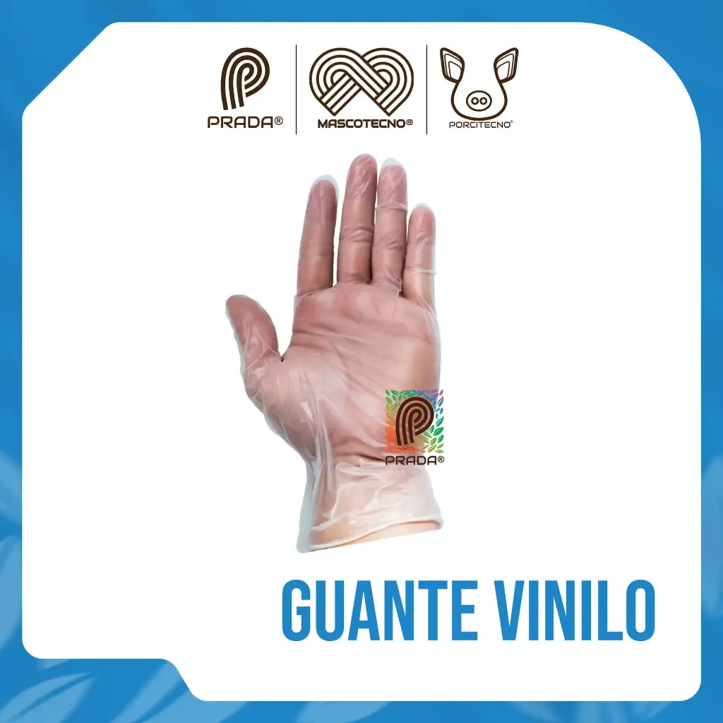 [7-1401-0610] Guante Vinilo Talla L Caja x 100 unid