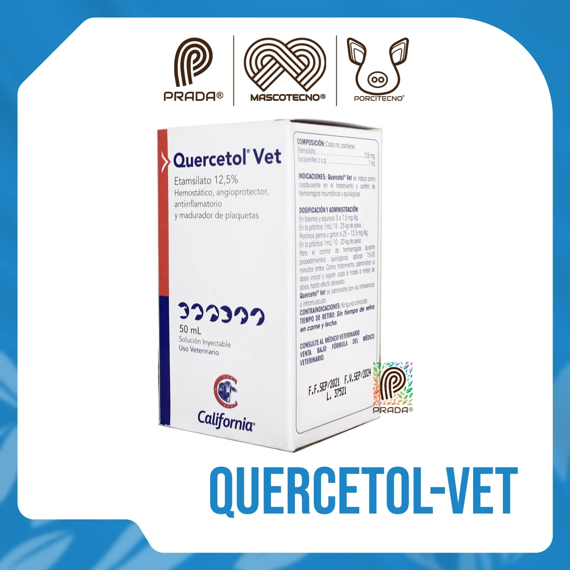[7-0102-0877] QUERCETOL-VET INY X 50 ML