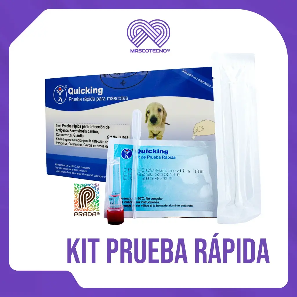KIT PRUEBA RAPIDA PARVOVIRUS+CORONA+GIARDIA X UND