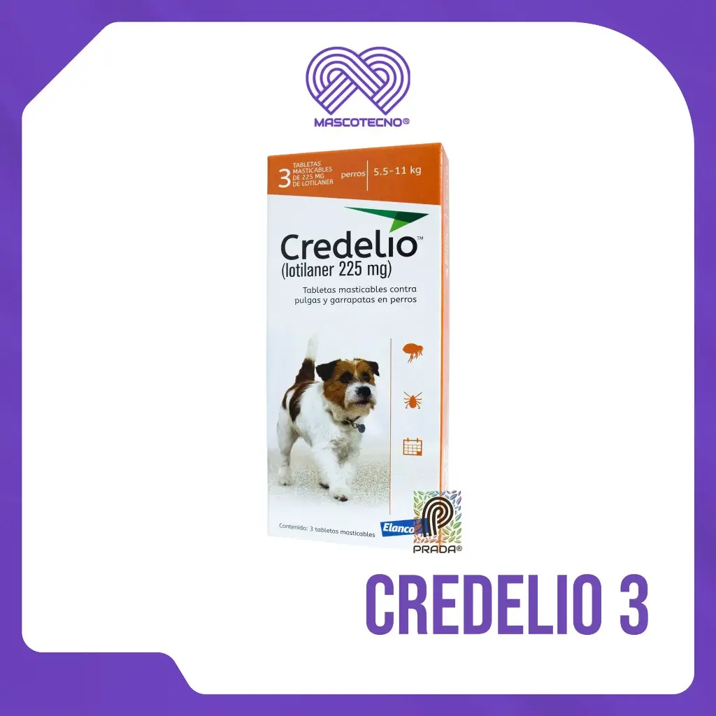 [7-0308-0366] CREDELIO 3 (5.5-11 KG) (NARANJA) X 3 TABLETAS