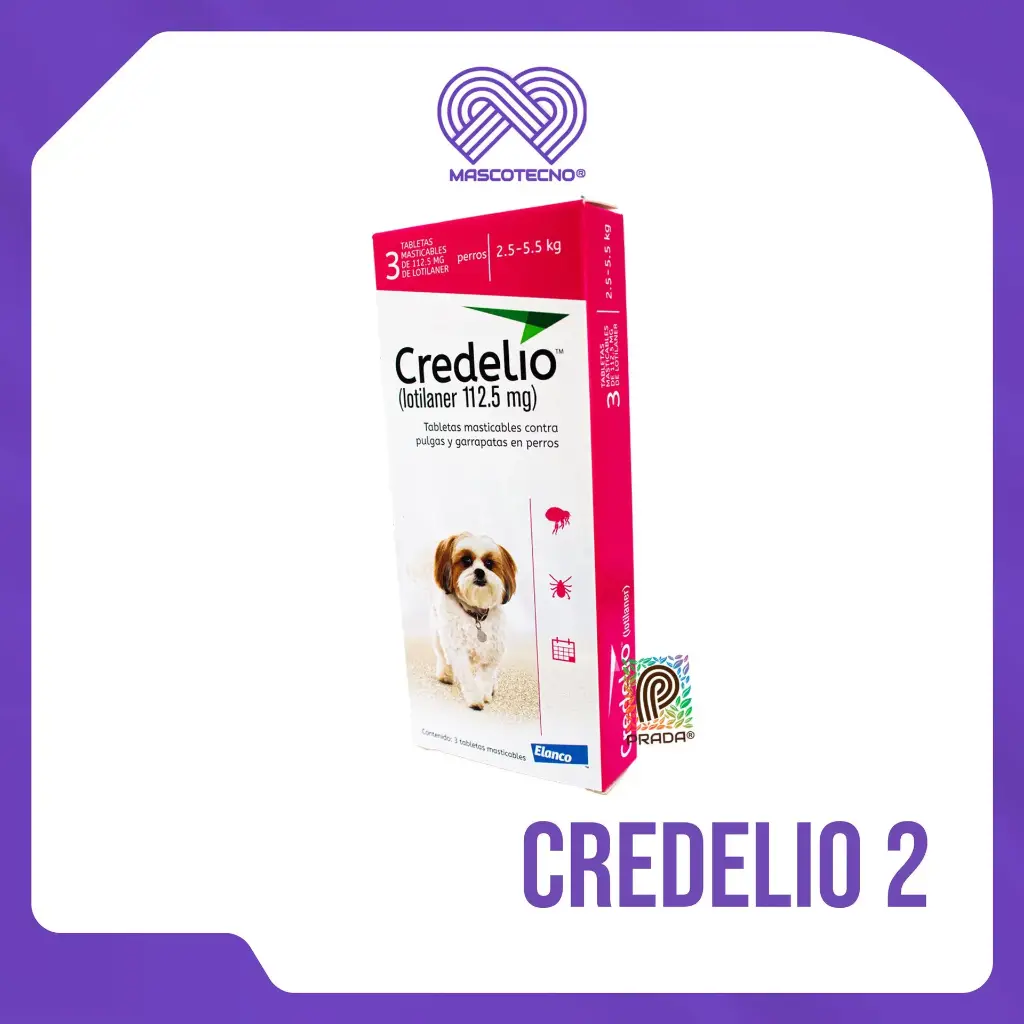 [7-0308-0364] CREDELIO 2 (2.5-5.5 KG) (FUCSIA) X 3 TABLETAS