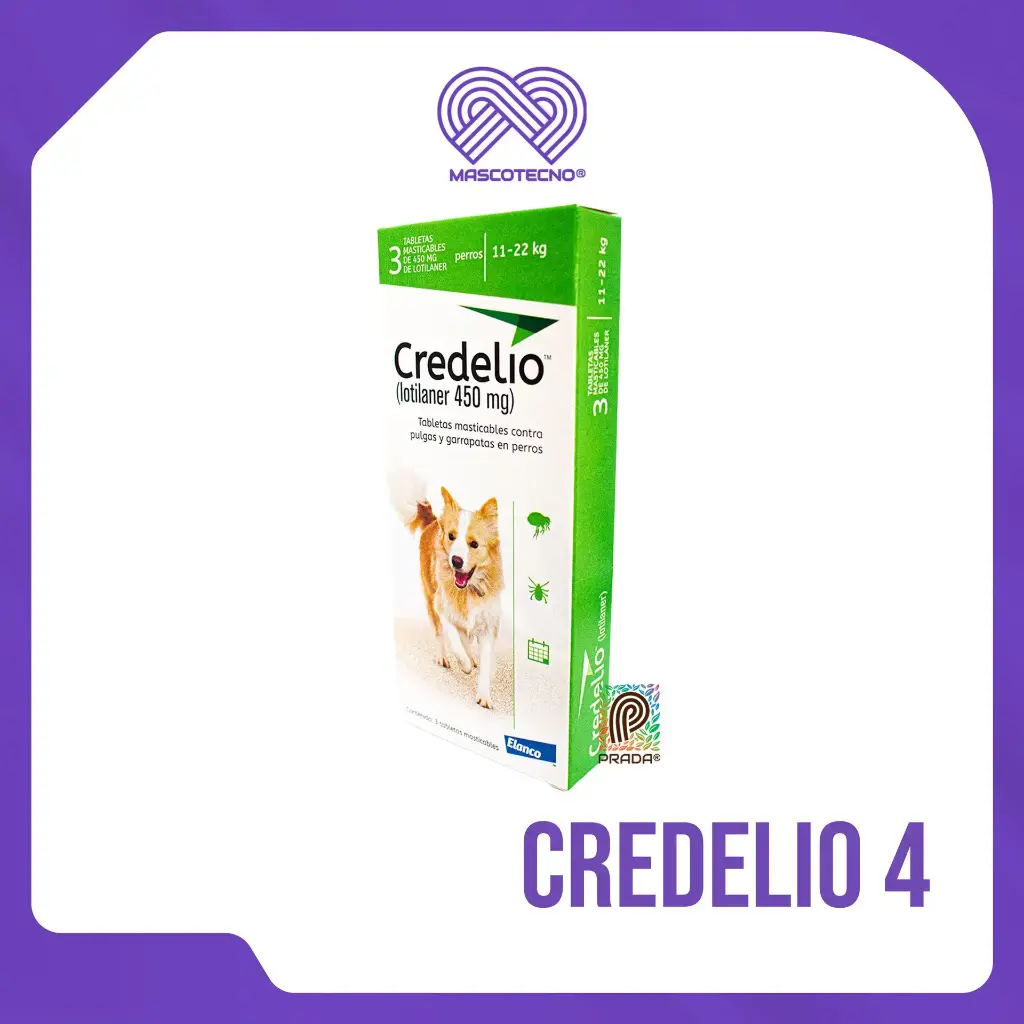 [7-0308-1120] CREDELIO 4 (11-22 KG) (VERDE) X 3 TABLETAS