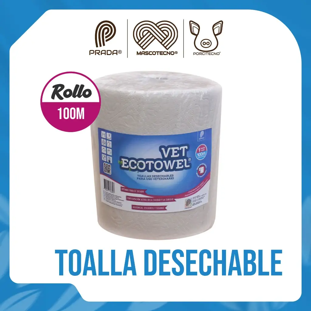 [8-0000-0069] TOALLA VETERINARIA DESECHABLE VET ECOTOWEL 100 M