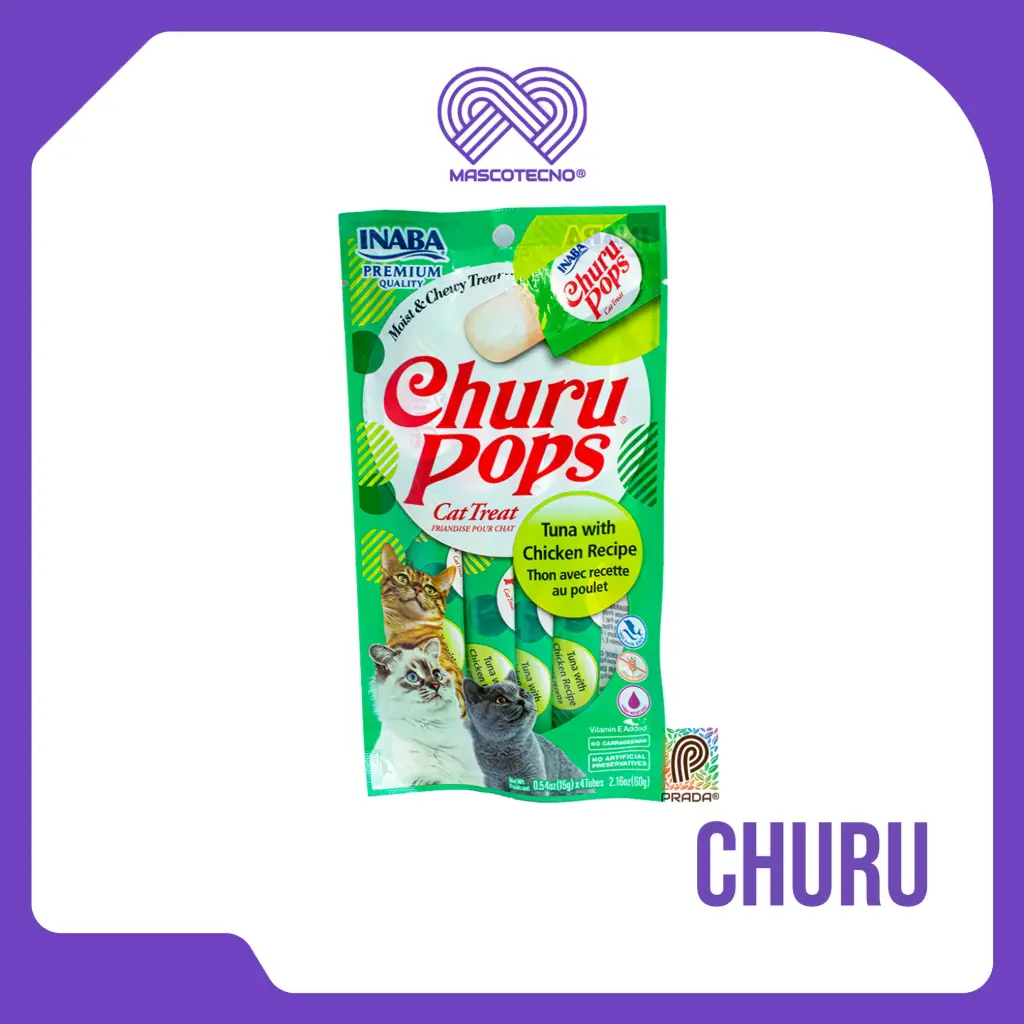 CHURU POPS 4 VERDE - ATUN Y POLLO
