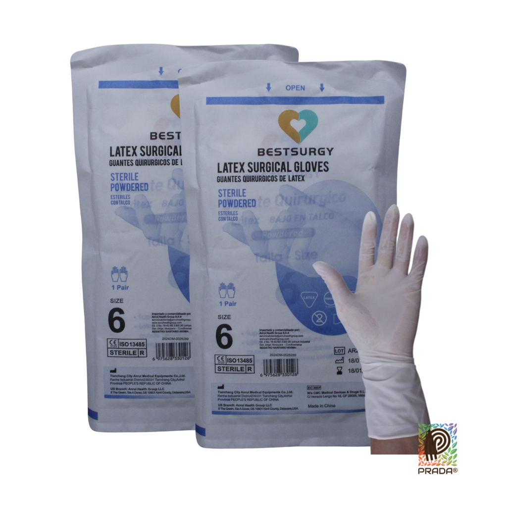 GUANTE QUIRURGICO ESTERIL CON TALCO TALLA 6