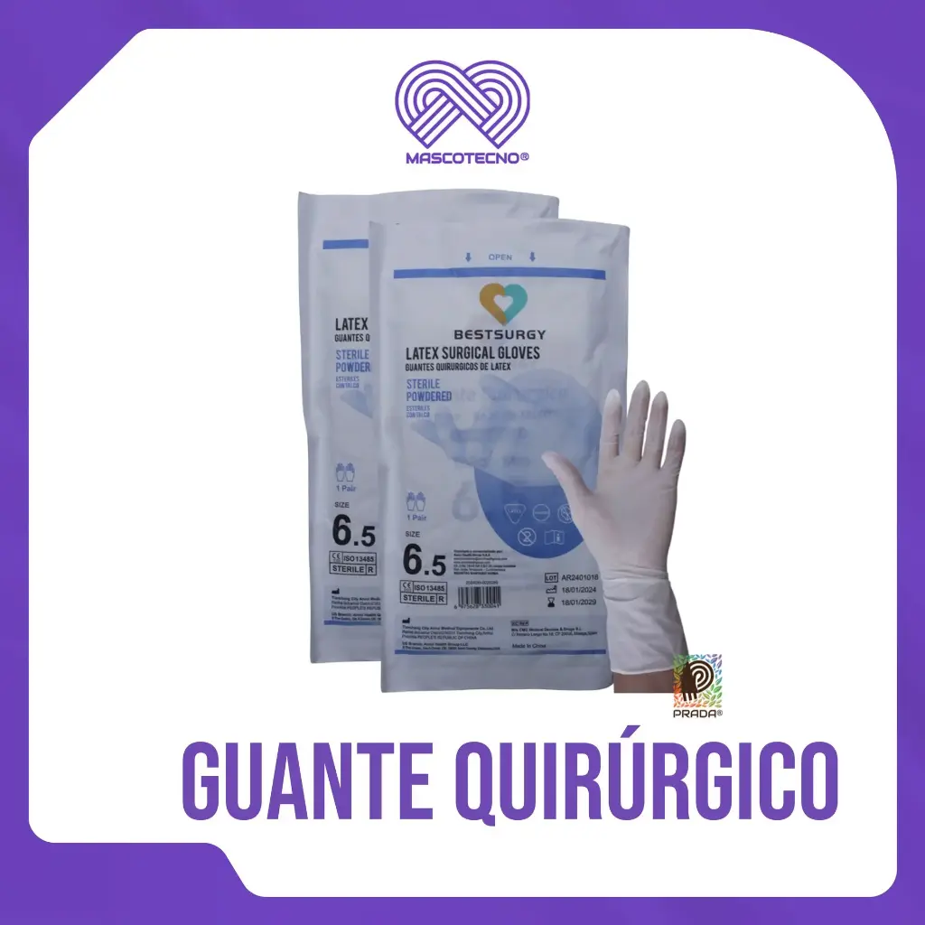 GUANTE QUIRURGICO ESTERIL CON TALCO TALLA 6 1/2