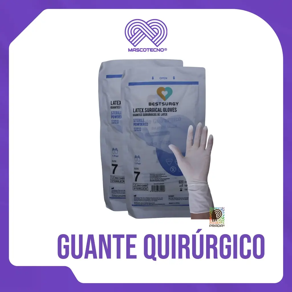 GUANTE QUIRURGICO ESTERIL CON TALCO TALLA 7