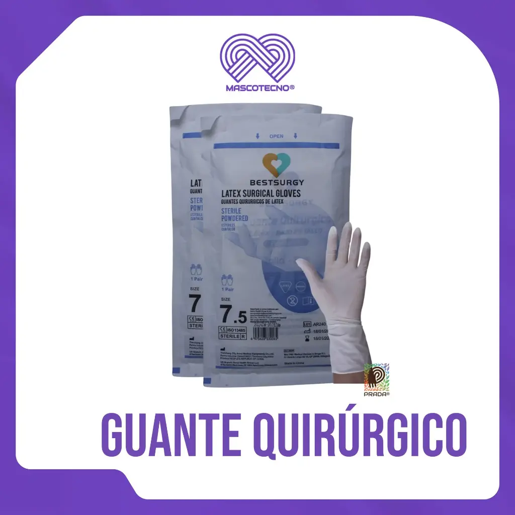 GUANTE QUIRURGICO ESTERIL CON TALCO TALLA 7 1/2