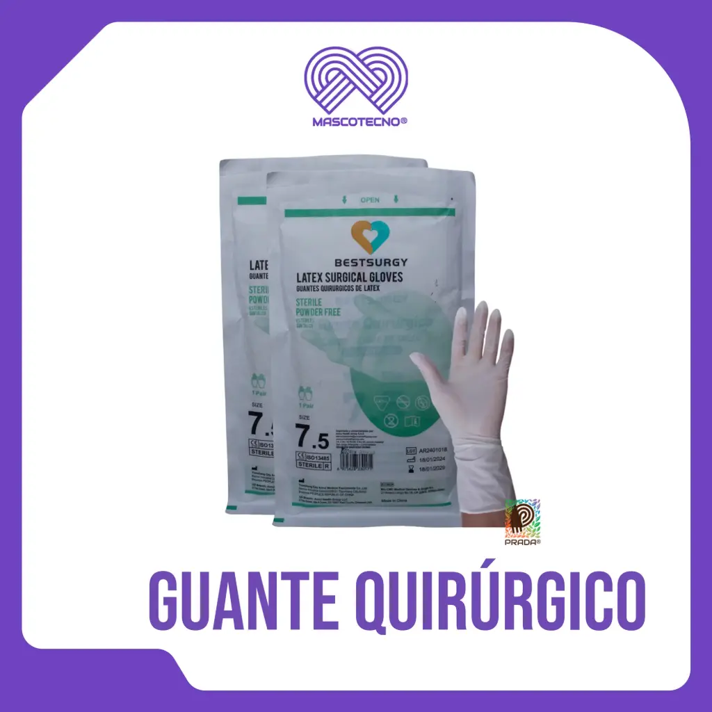 [7-1401-0620] GUANTE QUIRURGICO ESTERIL SIN TALCO TALLA 7 1/2