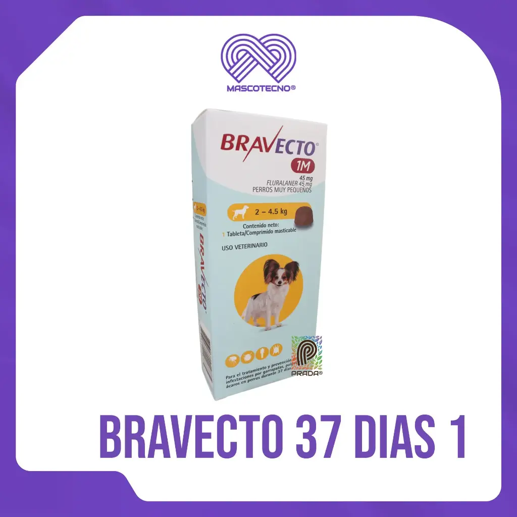 BRAVECTO 37 DIAS 1 (2-4.5KG) (AMARILLO)