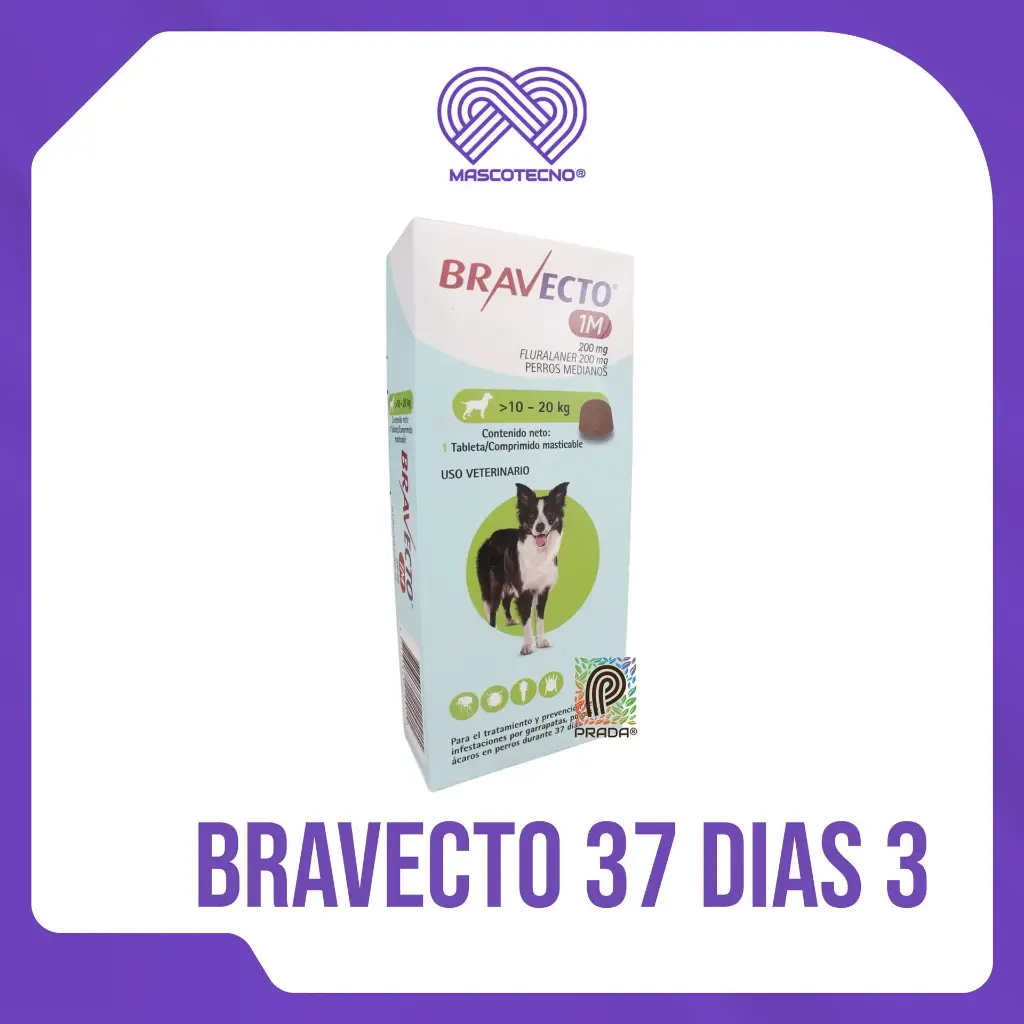 BRAVECTO 37 DIAS 3 (10 - 20KG) (VERDE)