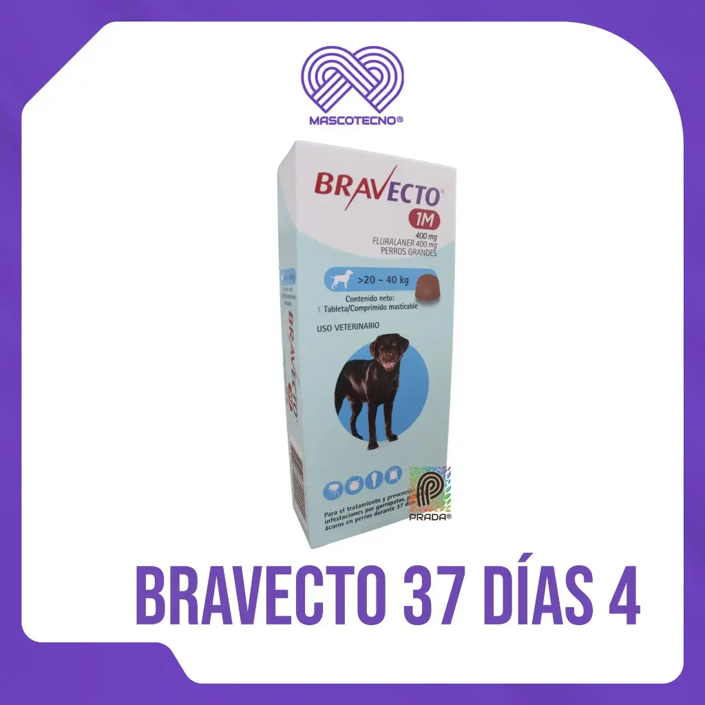 [7-0306-0238] BRAVECTO TAB 37 DIAS (10 - 20KG) (VERDE) (copia)
