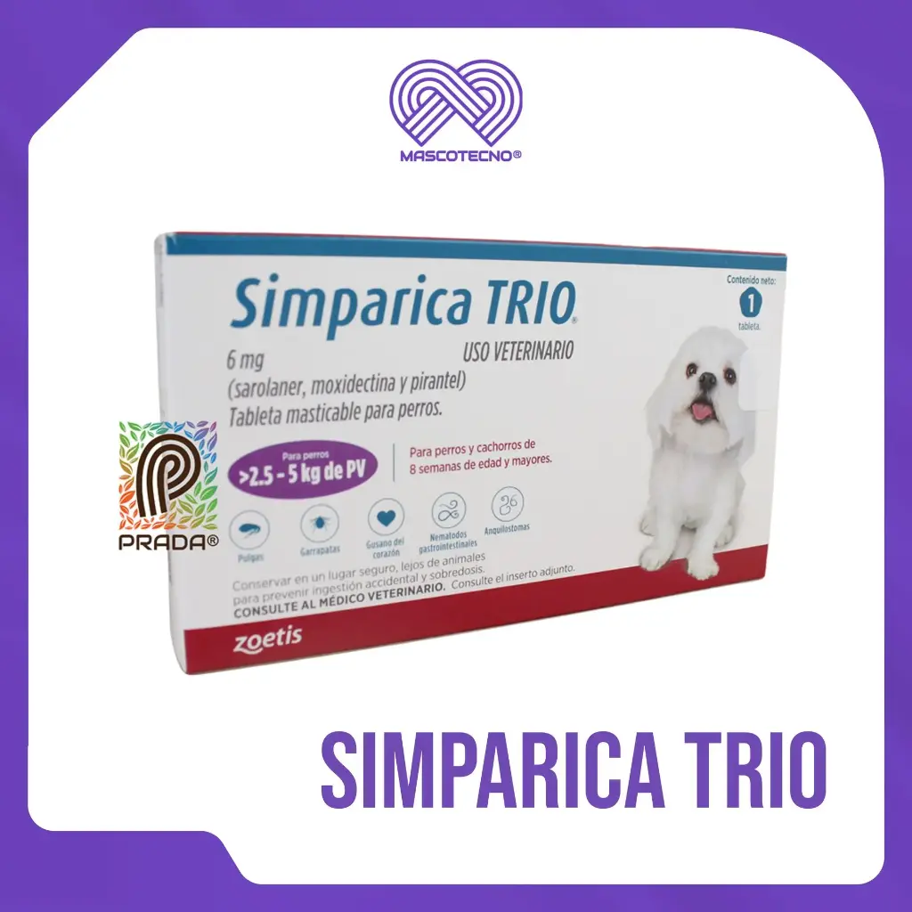 SIMPARICA TRIO 2 (2.6-5KG) (PURPURA)