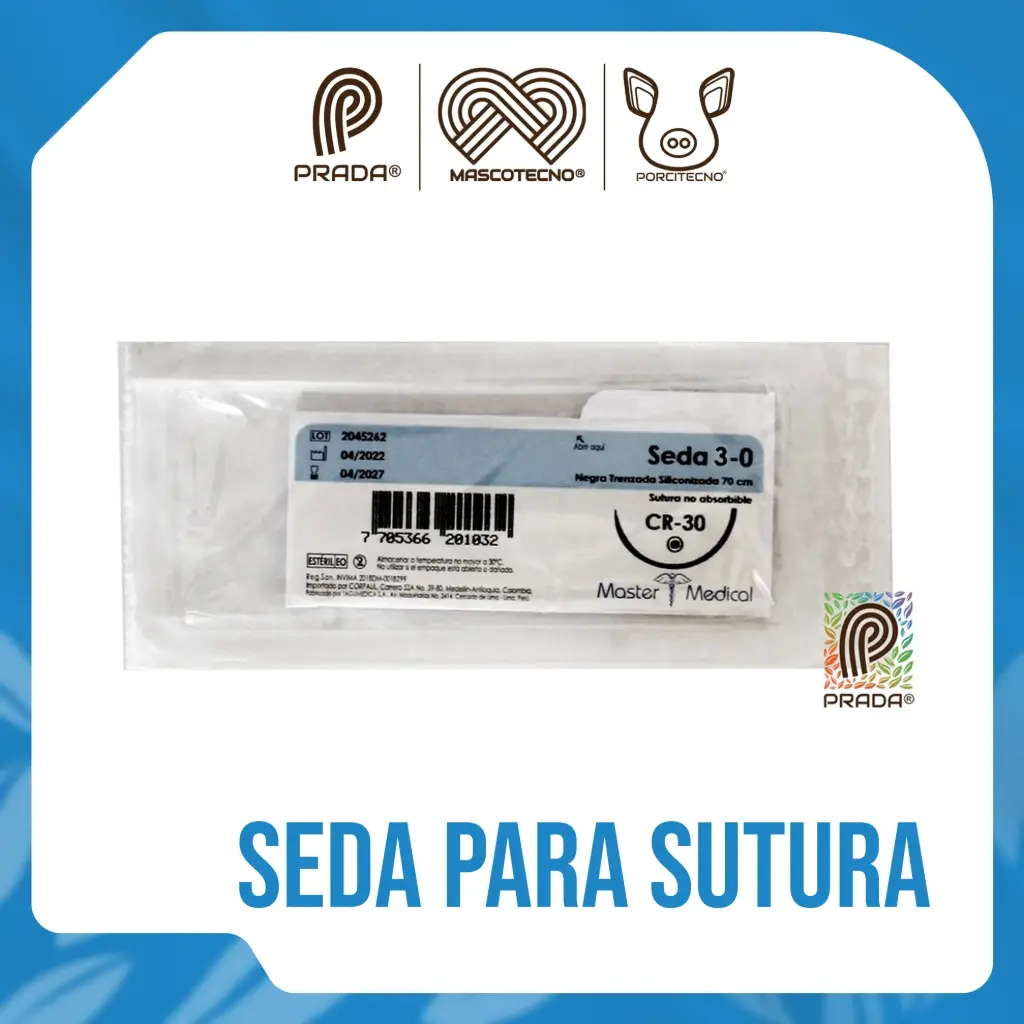 SEDA PARA SUTURA 3.0 CON AGUJA {M}