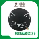 PORTAVASOS MADERA MASCOTAS X 6