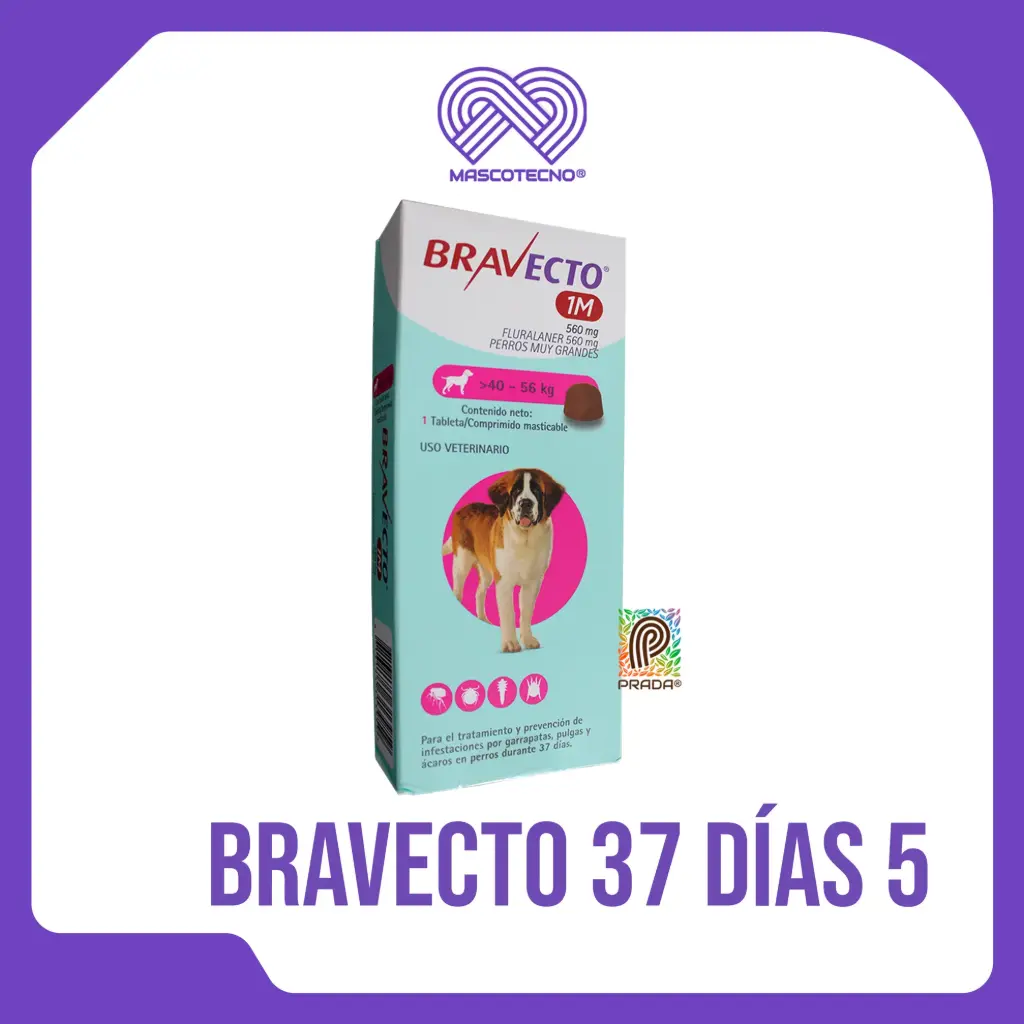 [7-0306-0239] BRAVECTO 37 DIAS 5 (40 - 56KG) (FUCSIA)