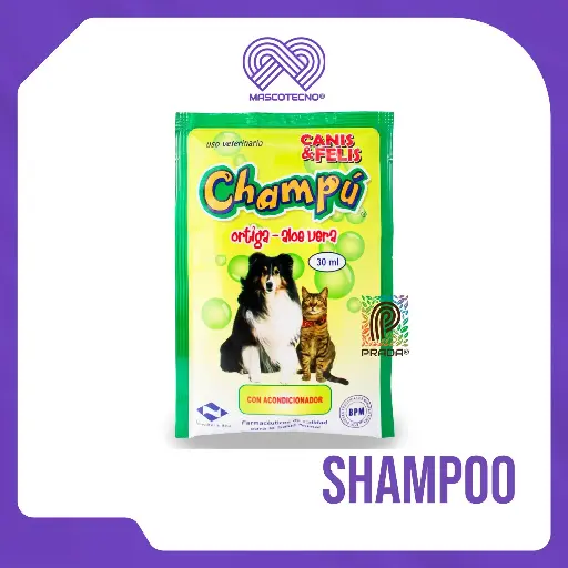 [7-0408-0281] CHAMPU CANIS Y FELIS (ORTIGA - ALOE VERA) SOBRE X 30 ML