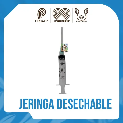 [7-1401-0644] JERINGA DESECHABLE X 5 ML CON AGUJA 20G x 1 ½" [44602]