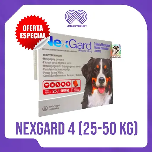 [7-0307-0743] NEXGARD 4 (25-50 KG) (ROJO)