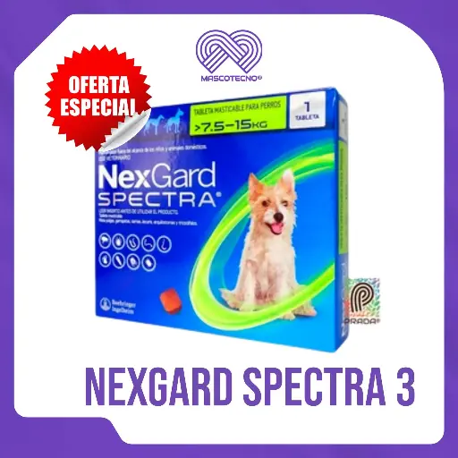 [7-0308-0749] NEXGARD SPECTRA 3 (7.5-15 KG) (VERDE)