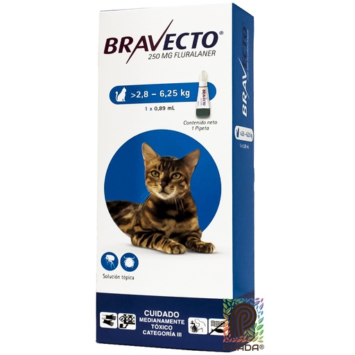 [7-0304-1198] BRAVECTO PIPETA CAT (2.8 - 6.2 KG) (AZUL)