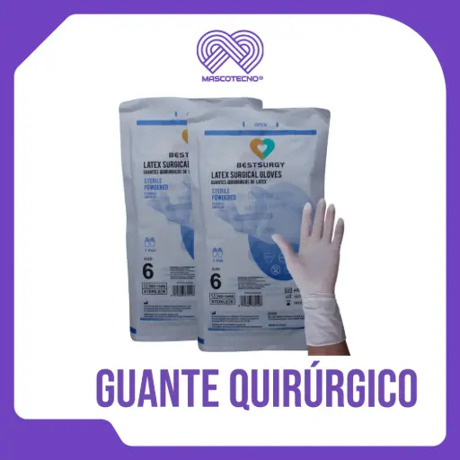 [7-1401-0614] GUANTE QUIRURGICO ESTERIL CON TALCO TALLA 6